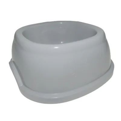 Ecuelle carrée 400 ml, gris en plastique, pour chat et chien