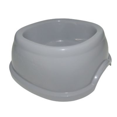 Ecuelle carrée 400 ml, gris en plastique, pour chat et chien