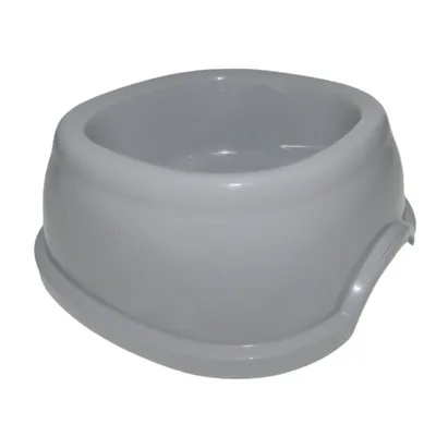 Ecuelle carrée 400 ml, gris en plastique, pour chat et chien