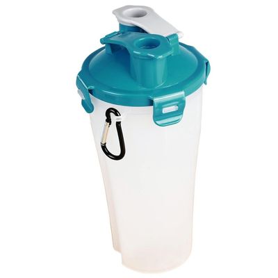 FLAMINGO Bol d'eau de voyage 2 en 1 pour animaux Trinka Bleu et gris