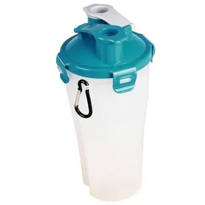 FLAMINGO Bol d'eau de voyage 2 en 1 pour animaux Trinka Bleu et gris