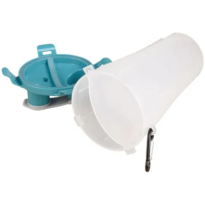 FLAMINGO Bol d'eau de voyage 2 en 1 pour animaux Trinka Bleu et gris