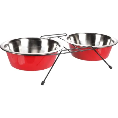 Ecuelle duo ø 25 cm 2500 ml avec support Arjun XL pour chien