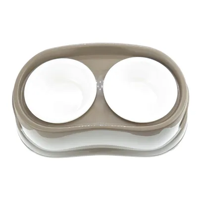 animallparadise - Gamelle double surélevé, 2 x 675 ml, longueur 48 cm, haut