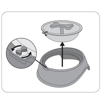 Gamelle anti -glouton , ø 15,5 cm, 650 ML, pour chien.