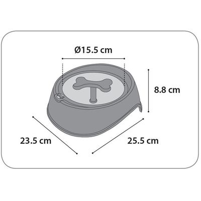 Gamelle anti -glouton , ø 15,5 cm, 650 ML, pour chien.