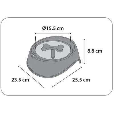 animallparadise - Gamelle anti -glouton , ø 15,5 cm, 650 ML, pour chien