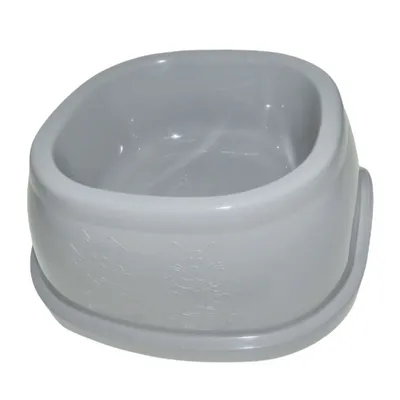Ecuelle carrée 1 litre, gris en plastique, pour chien