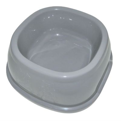 Ecuelle carrée 1 litre, gris en plastique, pour chien