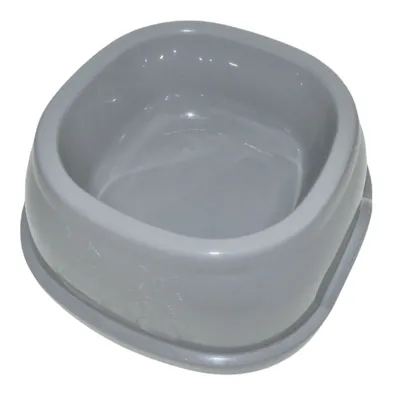 Ecuelle carrée 1 litre, gris en plastique, pour chien