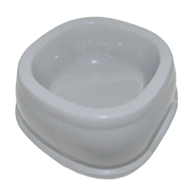 Ecuelle carrée 600 ml, gris en plastique, pour chat et chien