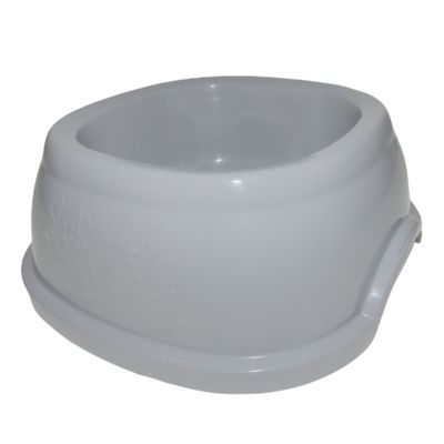 Ecuelle carrée 600 ml, gris en plastique, pour chat et chien