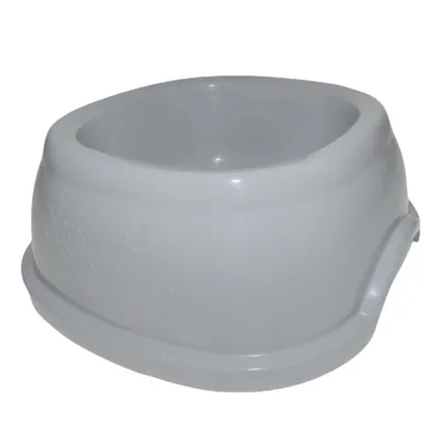 Ecuelle carrée 600 ml, gris en plastique, pour chat et chien