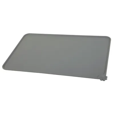 Tapis écuelle silicone gris L 55 x 39 cm pour chien Tapis écuelle silicone gris L 55 x 39 cm pour chien