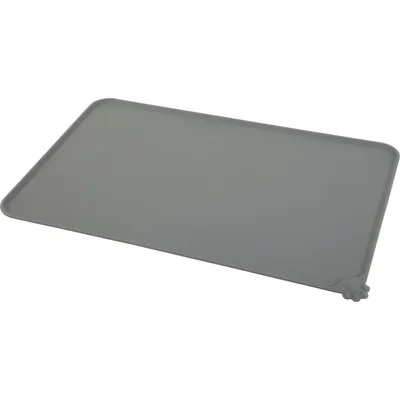 Tapis écuelle silicone gris L 55 x 39 cm pour chien