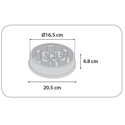 Gamelle anti-glouton BABA  grise contenance 500 ML ø 16.5 CM