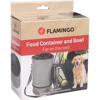 Flamingo - Récipient alimentaire de voyage 4 L, Buster Gris foncé pour chie
