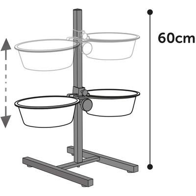 Support en H Bol de Nourriture pour Animaux Mangeoire Multi-taille