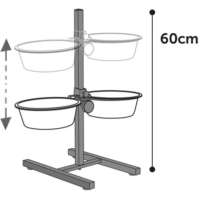 Support en H Bol de Nourriture pour Animaux Mangeoire Multi-taille