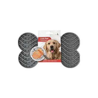 Tapis à lécher YUMMEE  couleur gris taille L 29.8 cm pour chien.