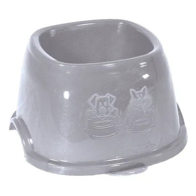 animallparadise - Ecuelle haute carrée 700 ml, gris en plastique, pour chie