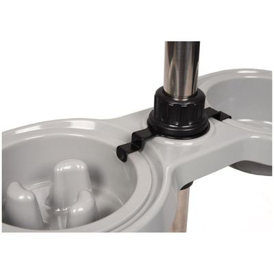 Support et gamelles mélamine . taille S. 600 et 800 ml. pour chiens.
