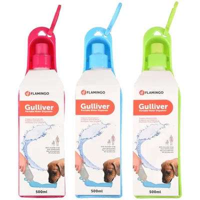 Flamingo - 1 distributeur d'eau portable GULLIVER 500 ml pour chien couleur