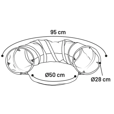 animallparadise - Tunnel avec coin repos ø 28 x 95 cm pour chat
