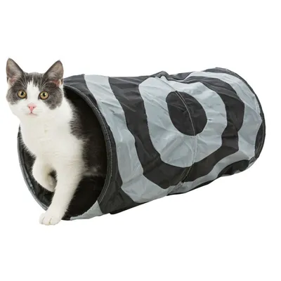 Tunnel de jeu, ø 25 x 50 cm, pour chat, coloris aléatoire.
