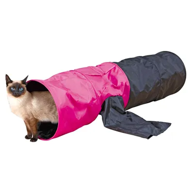 Trixie - Tunnel de jeu ø 30 × 115 cm pour chat et chiot coloris  et ros