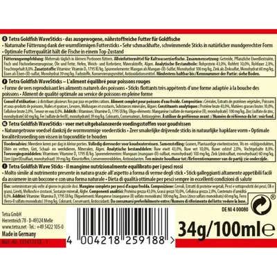 Goldfish Wave Sticks 34 g -100 ml Aliment complet pour les poissons