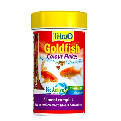 Goldfish Flocons couleur 20g - 100ml Aliment complet pour les poissons roug