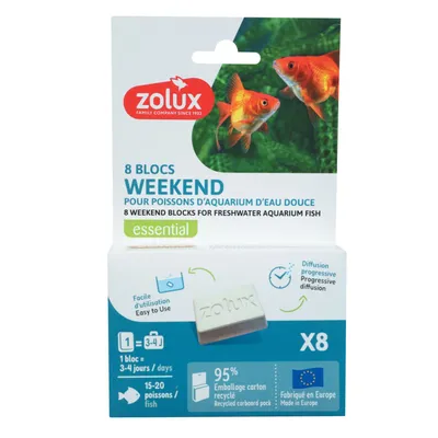 zolux - 8 Blocs Week-end nourriture 15-20 poissons pour 3 à 4 jours
