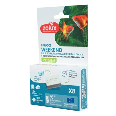 zolux - 8 Blocs Week-end nourriture 15-20 poissons pour 3 à 4 jours