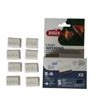 zolux - 8 Blocs Week-end nourriture 15-20 poissons pour 3 à 4 jours