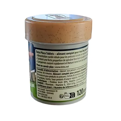 Pleco Tablets Aliment complet pour grands poissons de fond herbivores 120co