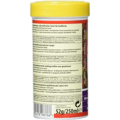 Goldfish Flocons couleur 52g - 250ml Aliment complet pour les poissons roug