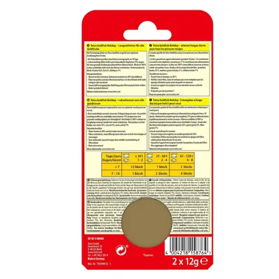 Tetra - Goldfish bloc vacances  2 x 12 g. Aliment gélifié pour les poissons