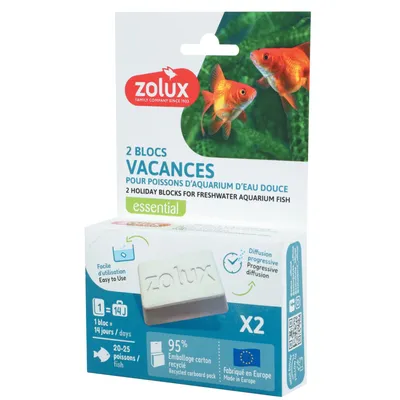 2 Blocs Vacances  nourriture pour 20- 25  poissons 1 bloc pour 14 jours