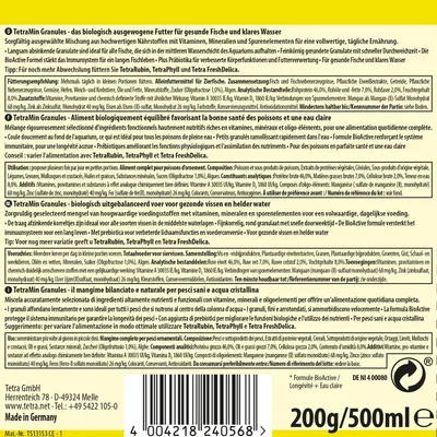 Tetra - Min Granules alimentation pour poissons d'ornement 200g/500 ml