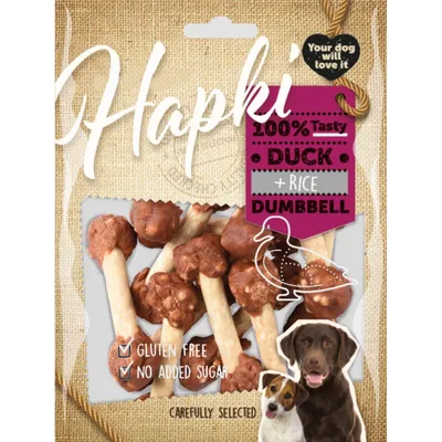 Friandise canard et riz haltère, pour chien,150 g, sans gluten