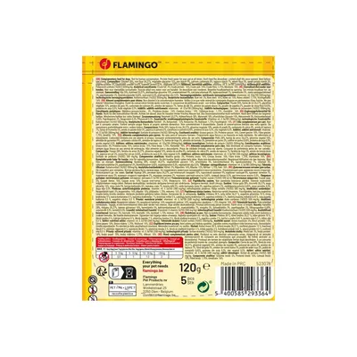 Flamingo - Friandises Fast Food Scampi avec poulet 120 g pour chien
