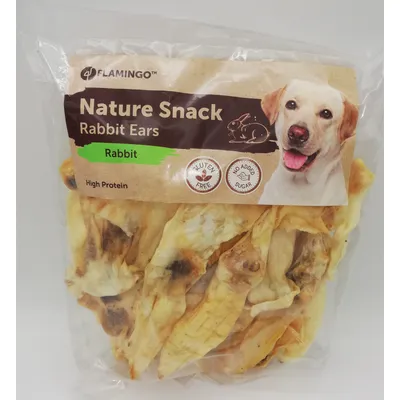 Flamingo - Snack nature Oreilles de lapin 200 g pour chien