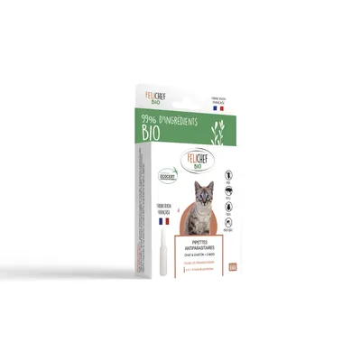Felichef - Pipettes Antiparasitaires Bio pour Chat et Chaton Felichef - Pipettes Antiparasitaires Bio pour Chat et Chaton