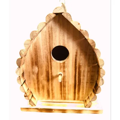 Nichoir pour oiseaux 16 x 12.5 x 19.5 cm en bois flammé nature
