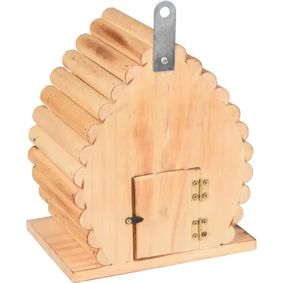 Nichoir pour oiseaux 16 x 12.5 x 19.5 cm en bois flammé nature