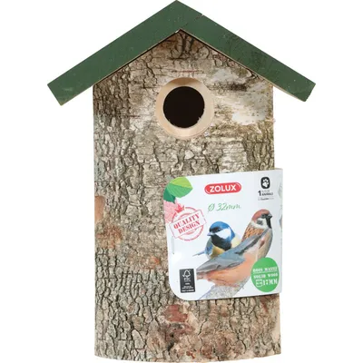 zolux - Nichoir en bois massif entrée ø32 mm pour oiseaux moineaux