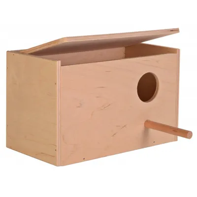 animallparadise - Nichoir en bois pour perruches 21 x 13 x 12 - ø 4 cm