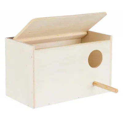 animallparadise - Nichoir en bois pour perruches 21 x 13 x 12 - ø 4 cm