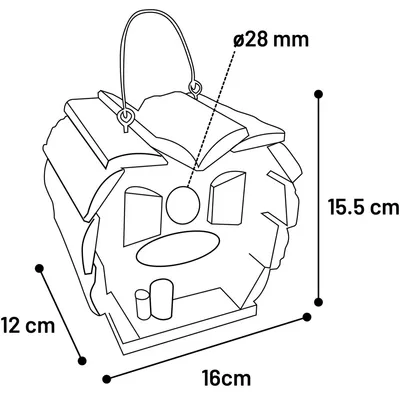 Flamingo - Nichoir Cuoero - Bois 16 x 12 x H 15.5 cm pour oiseaux
